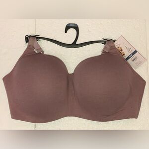 Joyspun Women's Lightly Lined Cotton Blend Comfort Scoop Bra Size XXXL Mauve